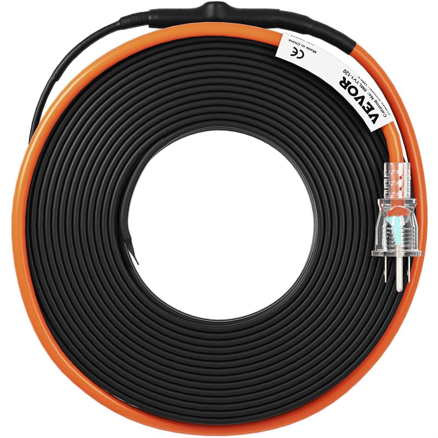 VEVOR Self-Regulating Pipe Heating Cable 5W/ft Heat Tape for Pipes Freeze Protection, Protects PVC Hose, Metal and Plastic Pipe from - Image 4
