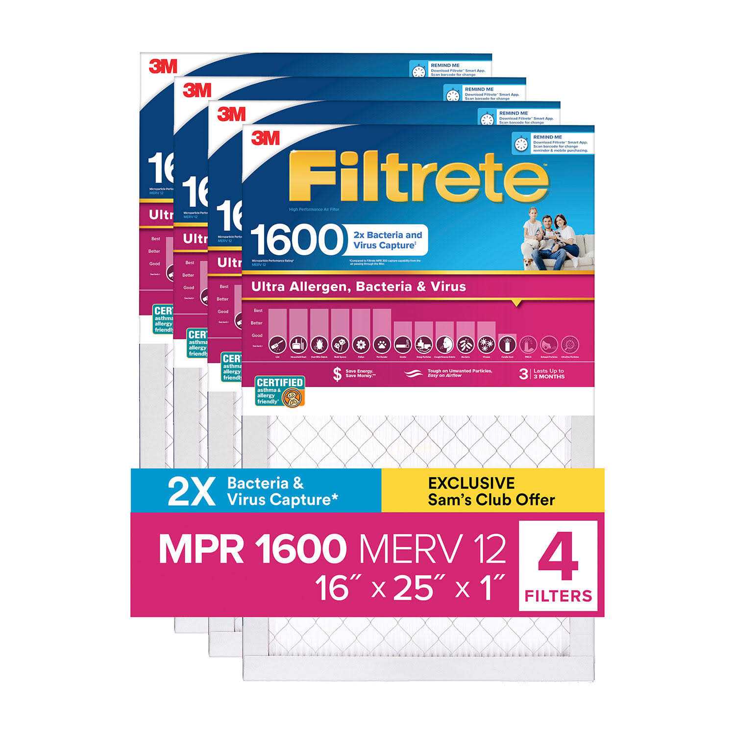 Filtrete Ultra Allergen 2X Bacteria Virus Filter - Image 3
