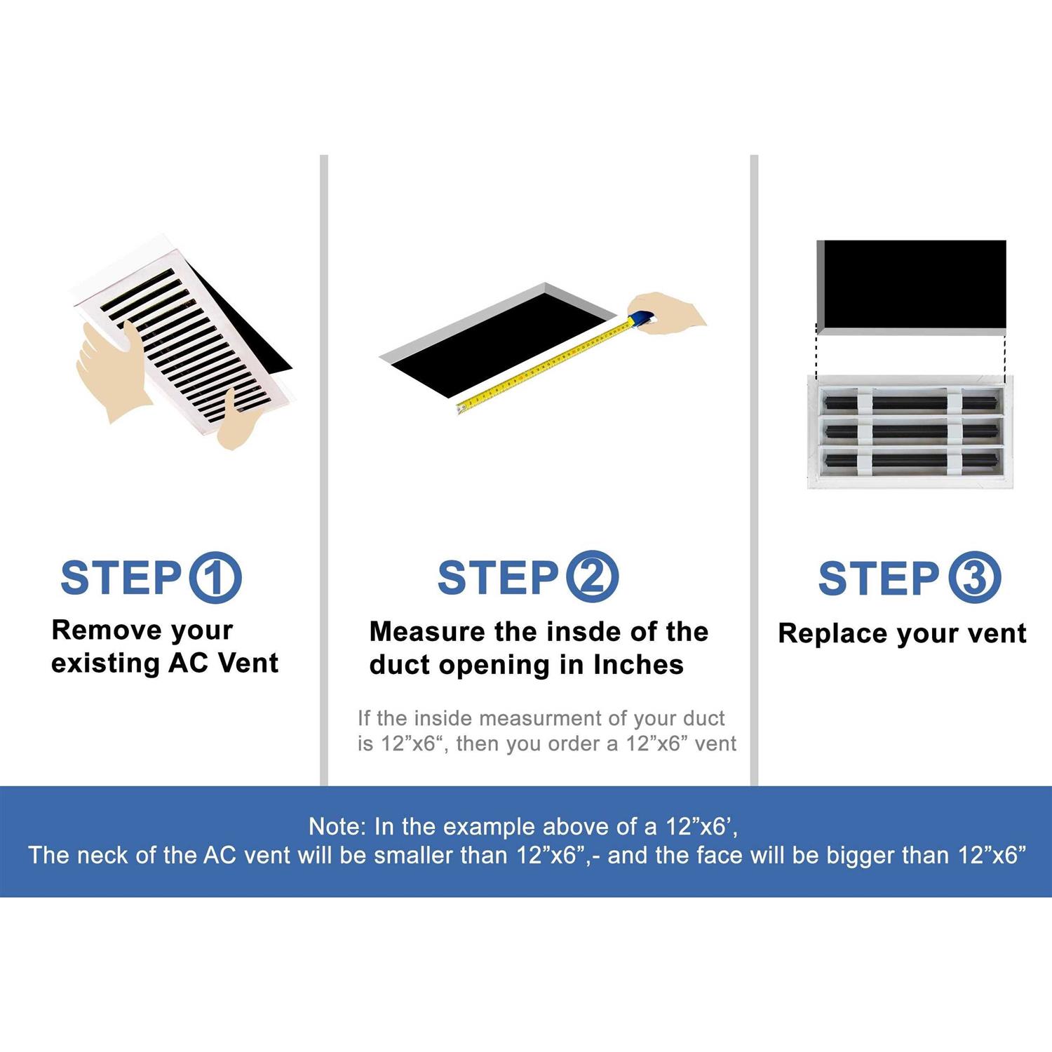 BUILDMART Modern AC Vent Cover Decorative Black Air Vent - Image 5