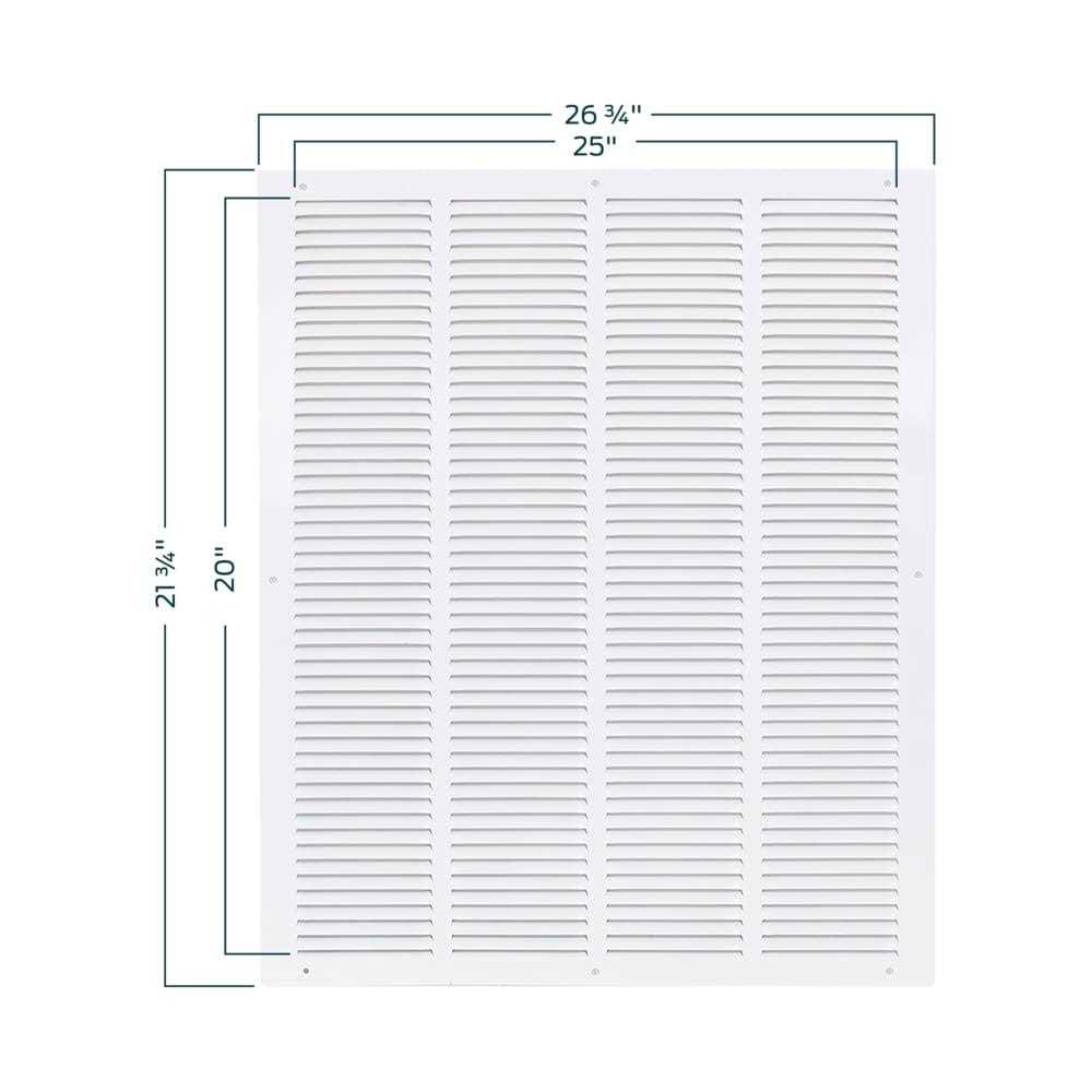 EZ-FLO Steel White Sidewall/Ceiling Return Air Grille - Image 3
