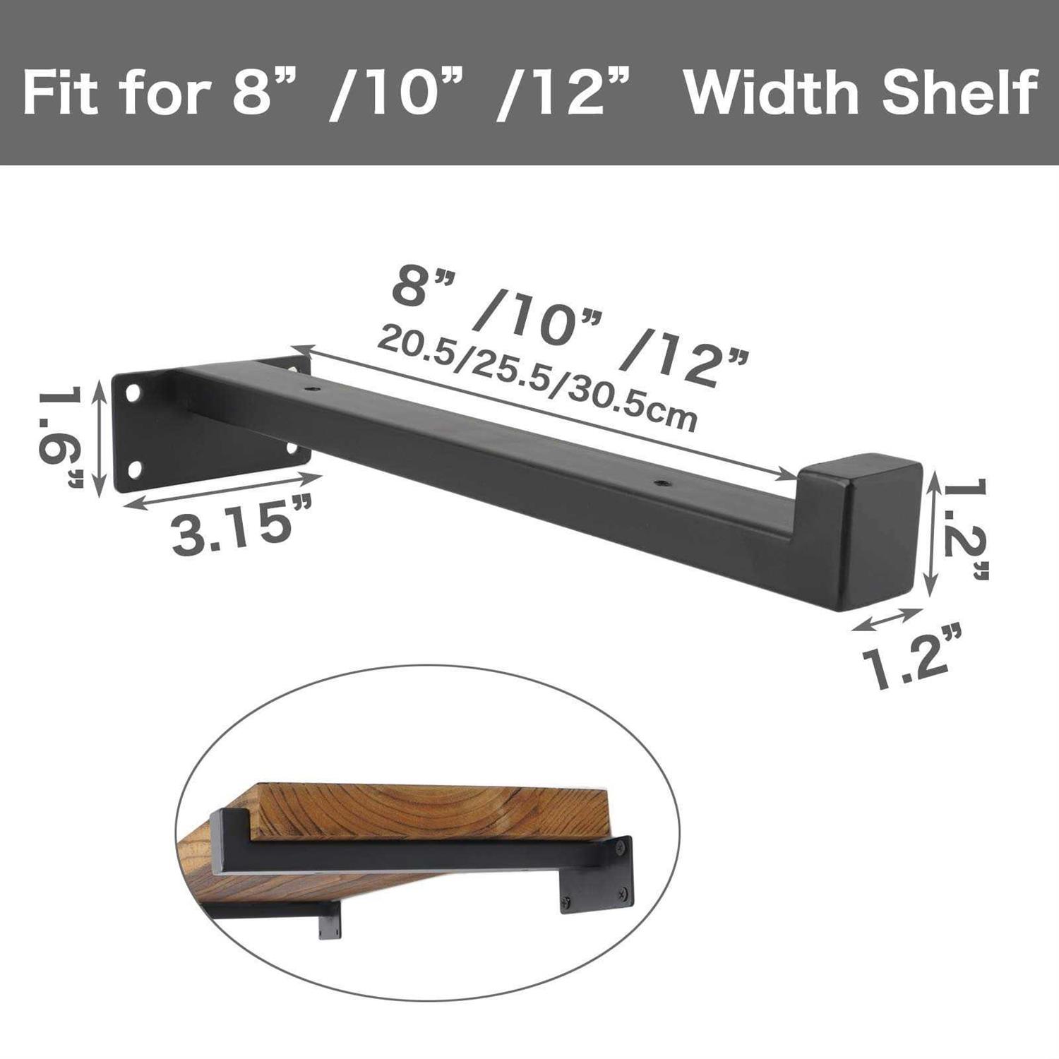 EZYDECOR 6Pcs Floating Shelves Brackets Heavy Duty Wooden Shelf Brackets Decorative Wall Shelf Brackets & Supports with Lip - Image 4