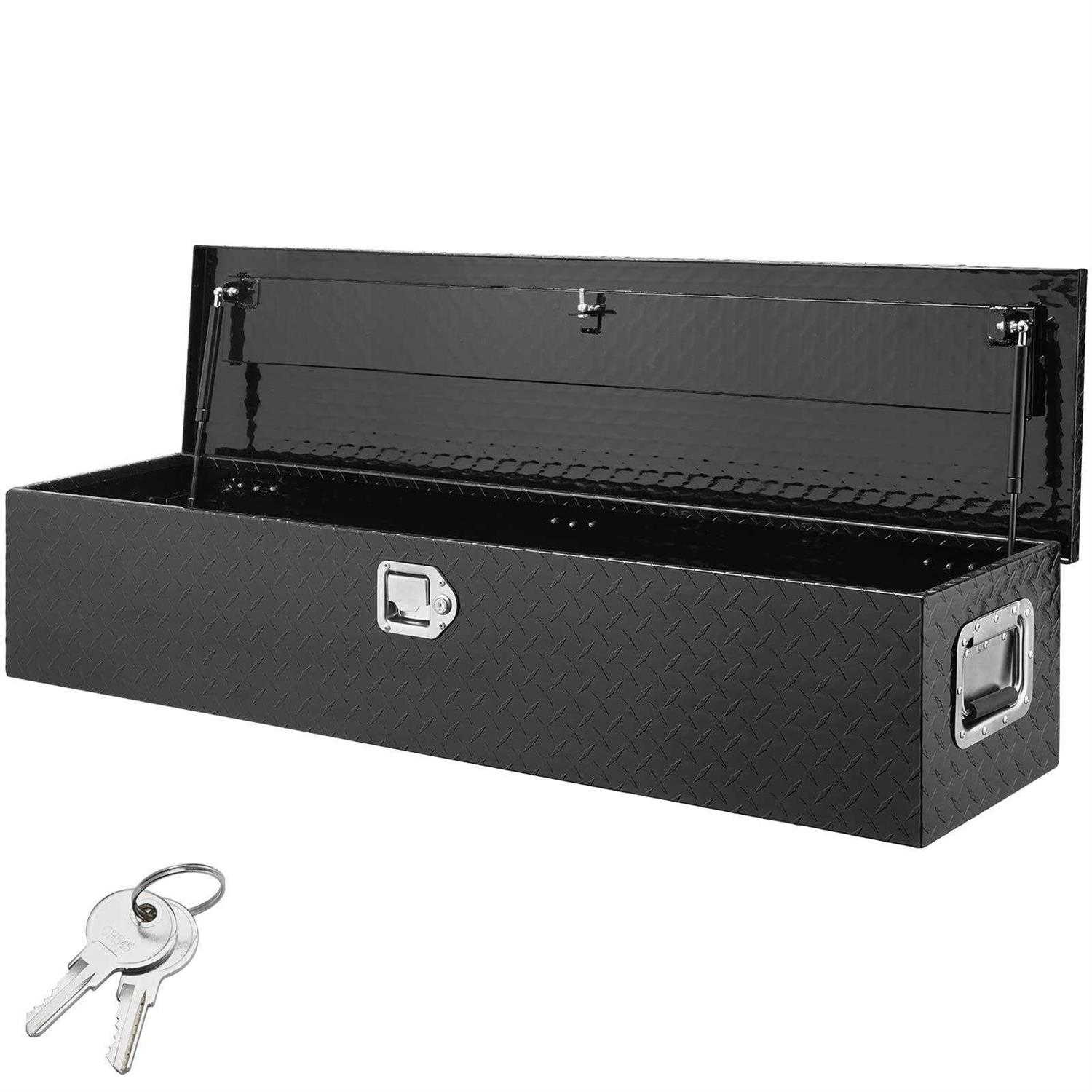 VEVOR Heavy Duty Aluminum Truck Bed Tool Box, Diamond Plate Tool Box with Side Handle and Lock Keys - Image 3