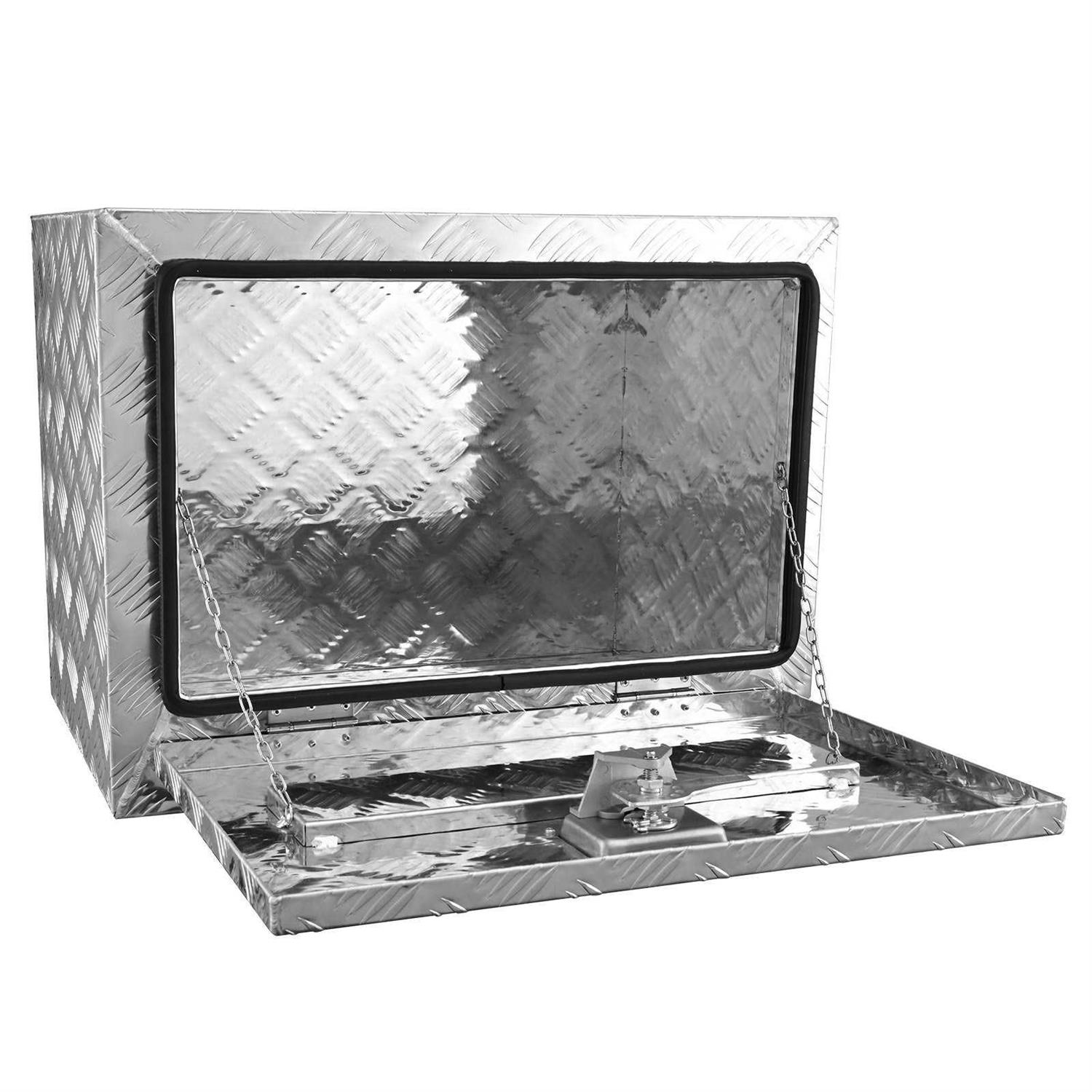VEVOR Underbody Truck Box Pickup Storage Box, Heavy Duty Aluminum Diamond Plate Tool Box with Lock and Keys - Image 4