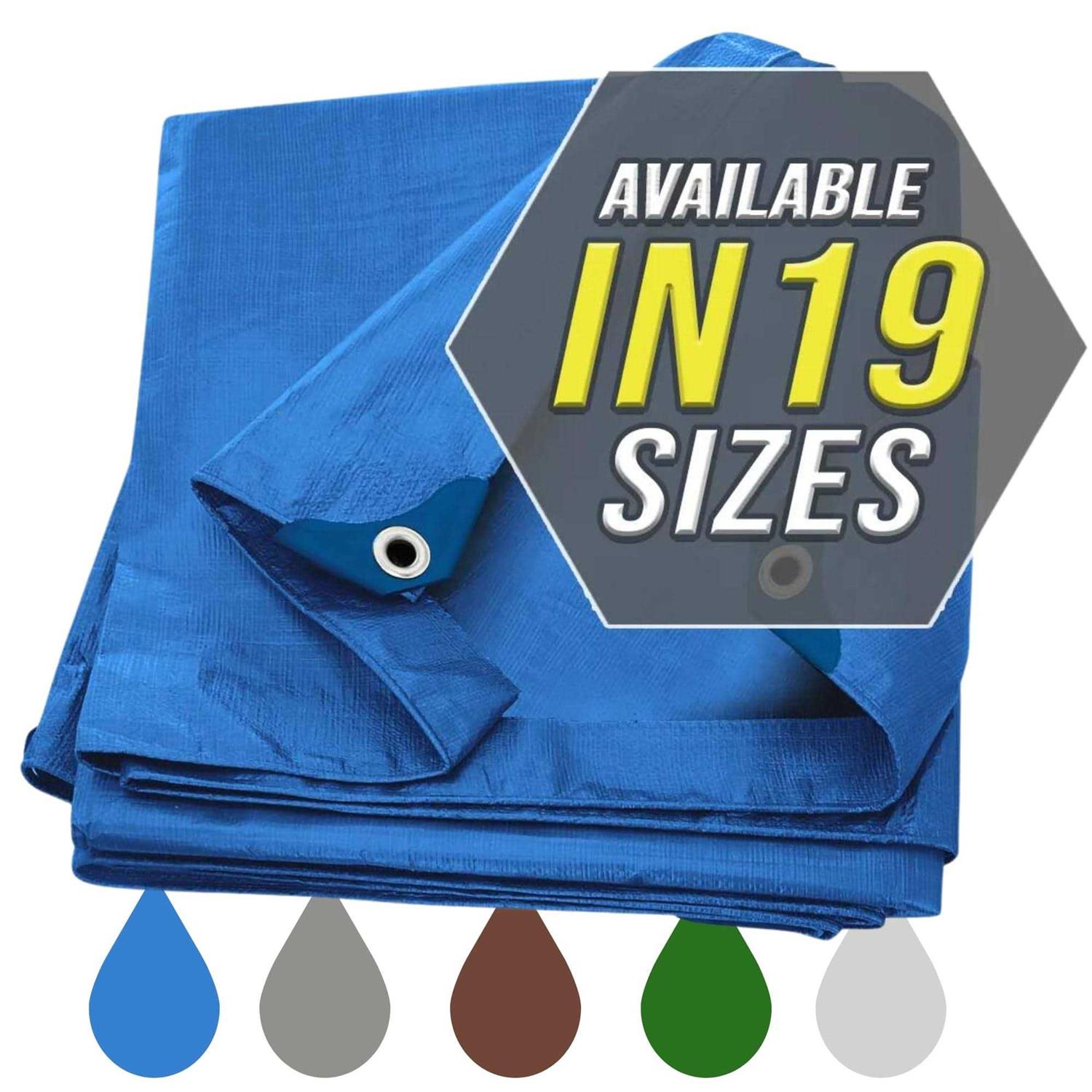 Trademark Supplies Tarp Cover Heavy Duty Thick Material Waterproof Great for Tarpaulin Canopy Tent Boat - Image 3