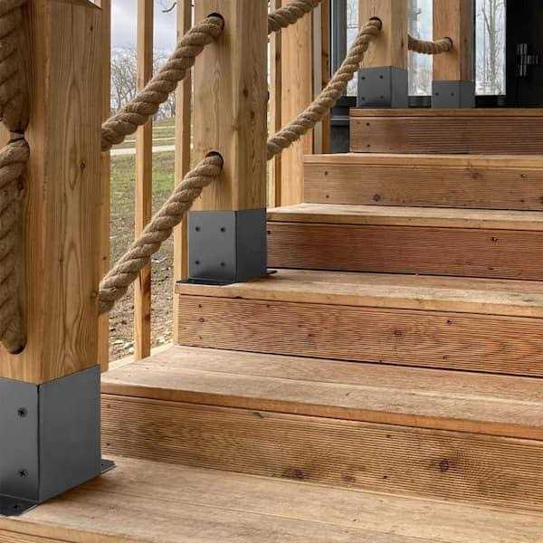 VEVOR 4 in. x 4 in. Post Base Deck Post Base Post Bracket Fence Post Anchor Deck Post Base - Image 4