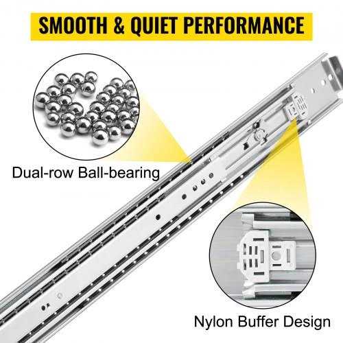 VEVOR Drawer Slides 1 Pair Locking Drawer Slides 500lbs Load Capacity Heavy Duty Drawer Slides - Image 4