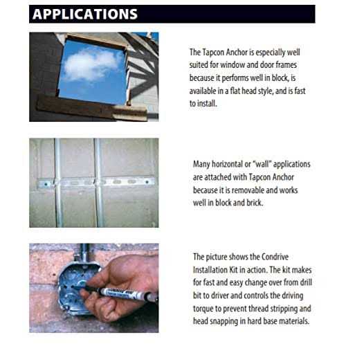 Tapcon 1/4 x 1-1/4 Star Torx Head Concrete Anchor Screws 3183407v2 - Image 4