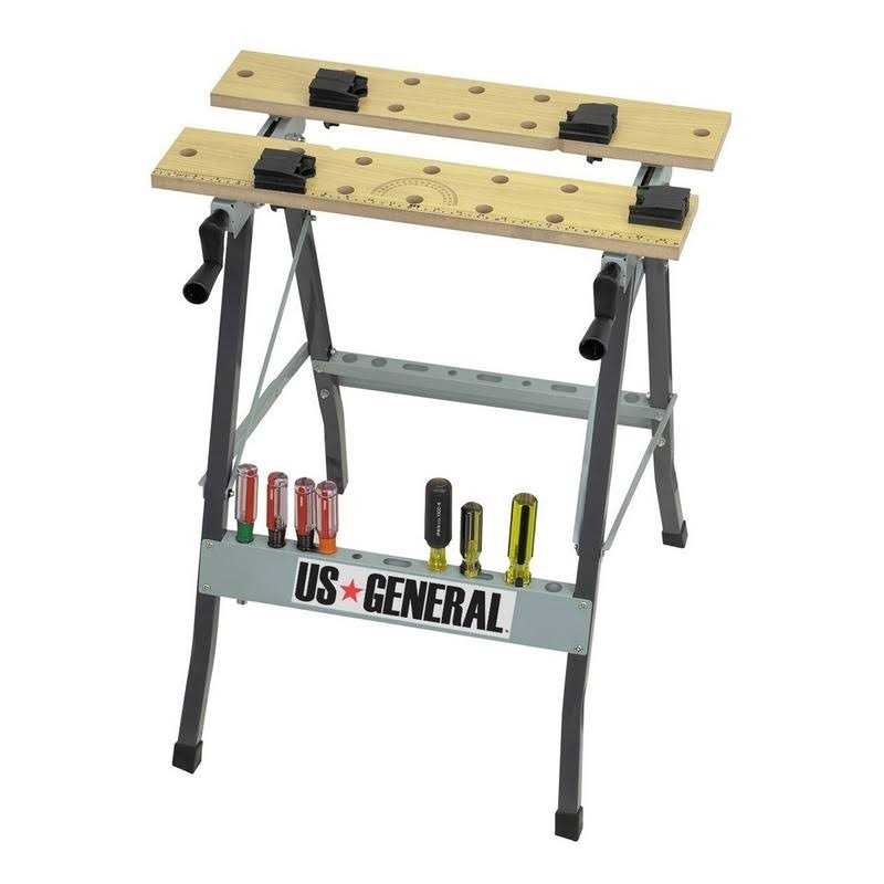 Folding Clamping Workbench with Movable Pegs