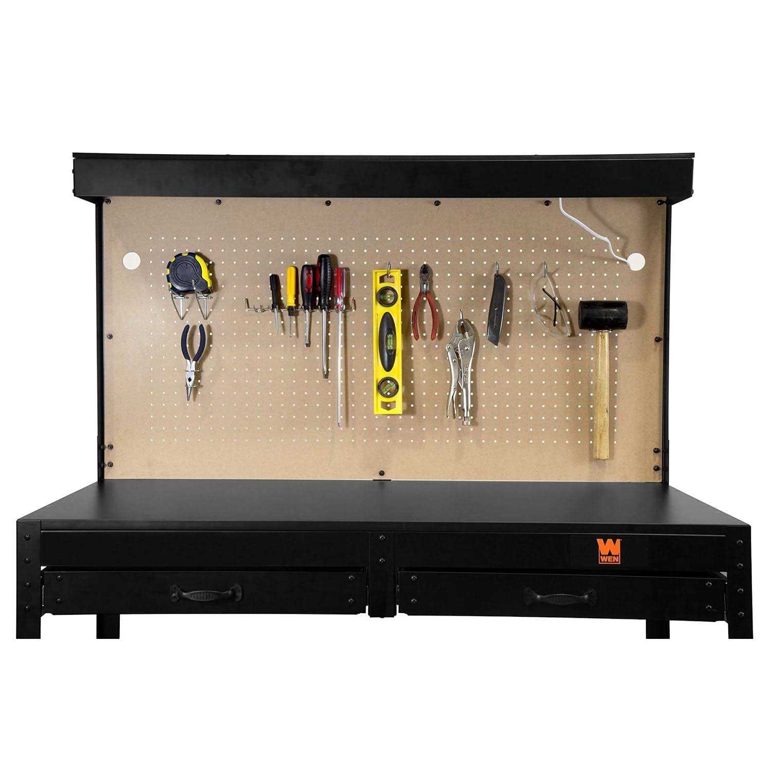 WEN 48-Inch Workbench with Power Outlets and Light - Image 4