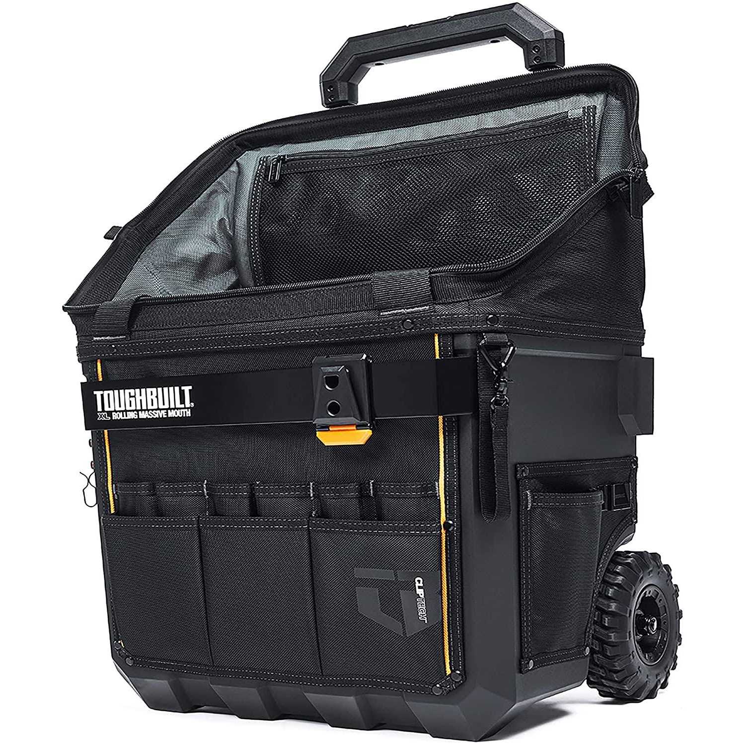 Toughbuilt XL Rolling Massive Mouth 18 Tool Bag in Black - Image 5
