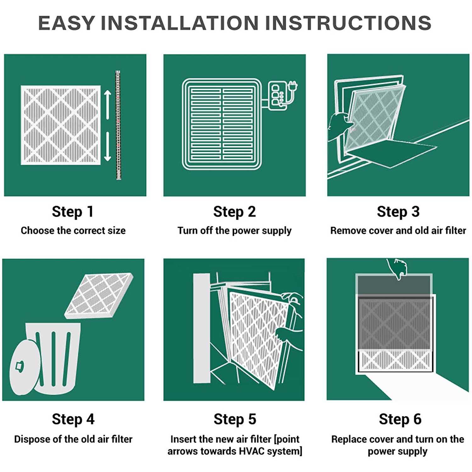 AFB Silver MERV 8 Pleated AC Furnace Air Filter. Pack Filters. 100% produced in The USA - Image 4