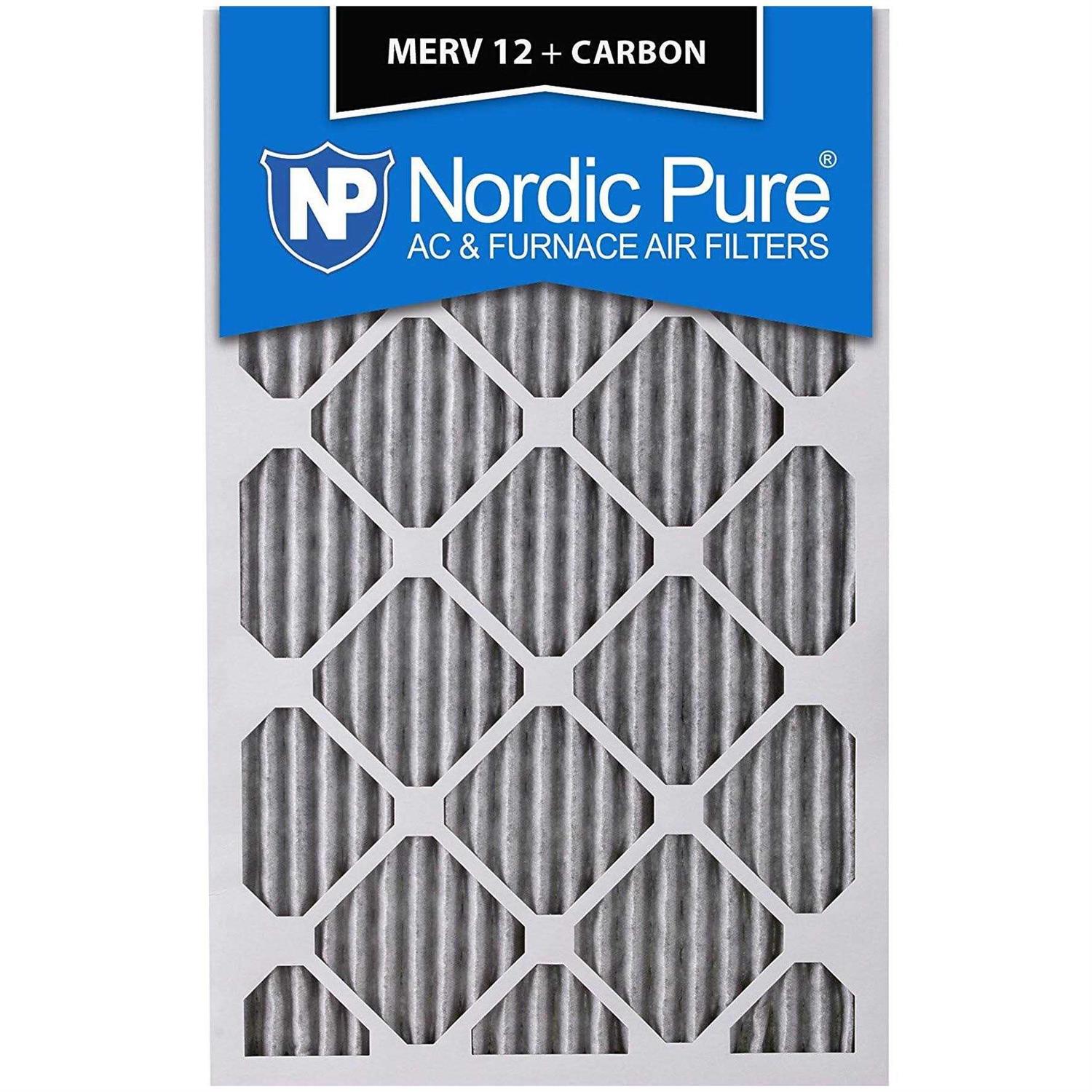 Nordic Pure MERV Pleated Plus Carbon AC Furnace Air Filters