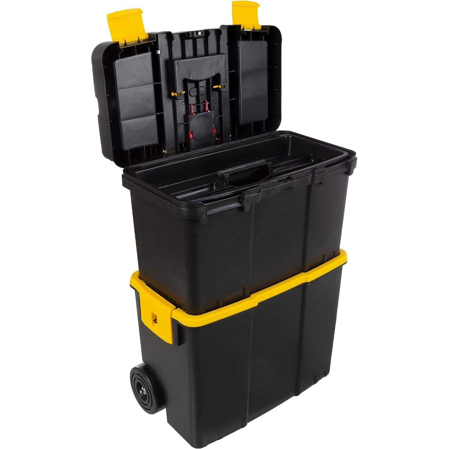 Stalwart Stackable Mobile Tool Box with Wheels