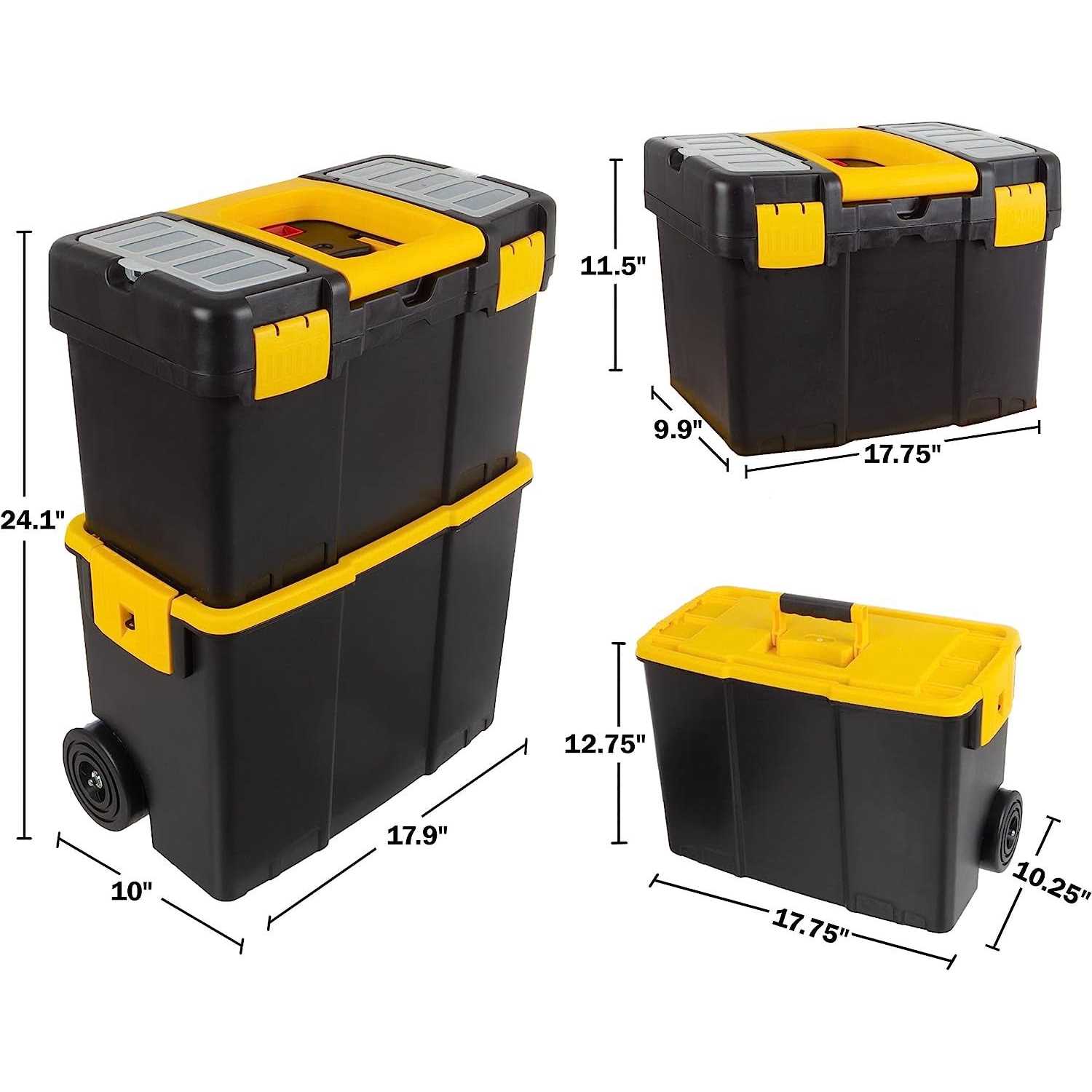 Stalwart Stackable Mobile Tool Box with Wheels - Image 2