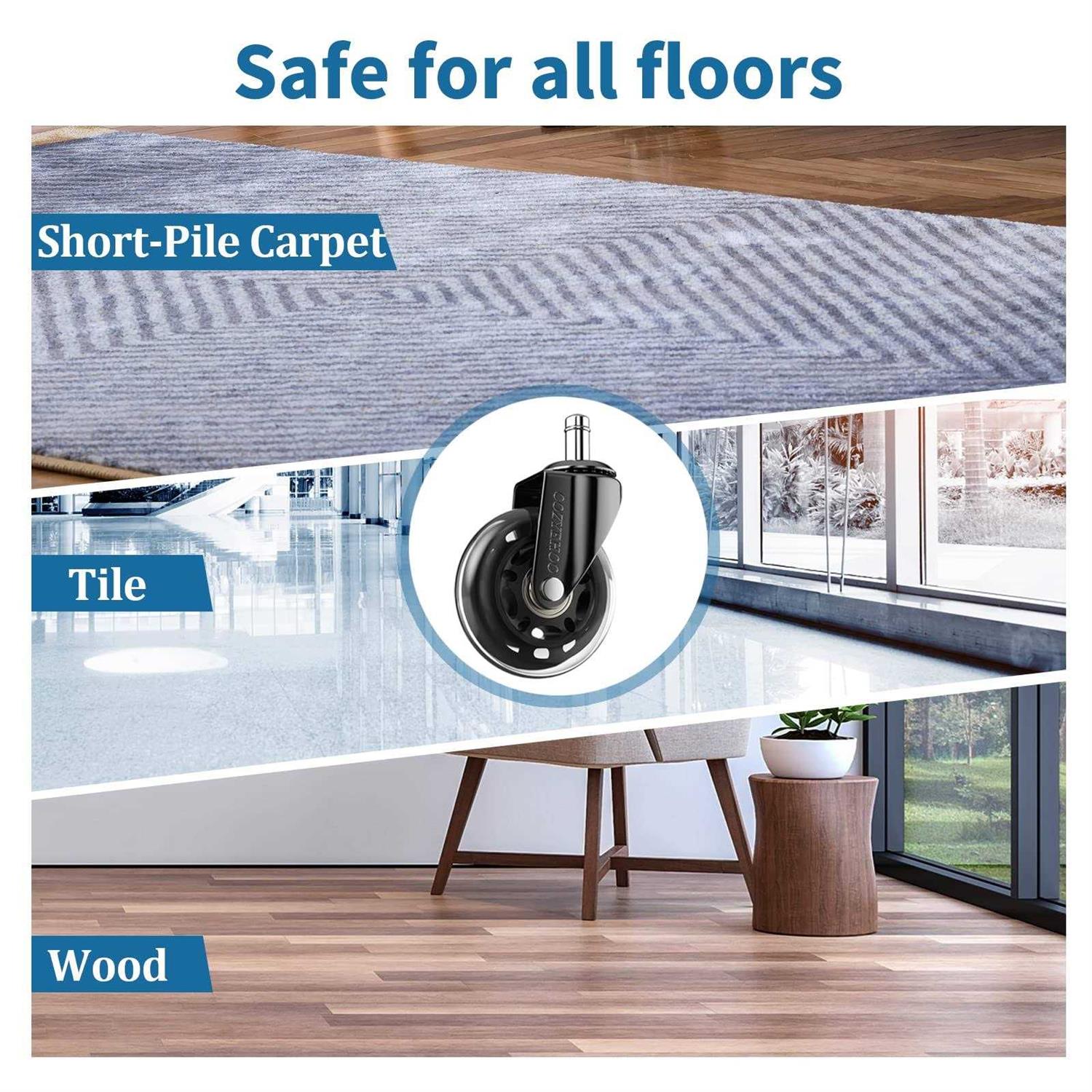 COZYEHOO Office Chair Wheels Heavy-duty Caster Wheels 3 Inch Replacement Wheels For Office Chair - Image 3