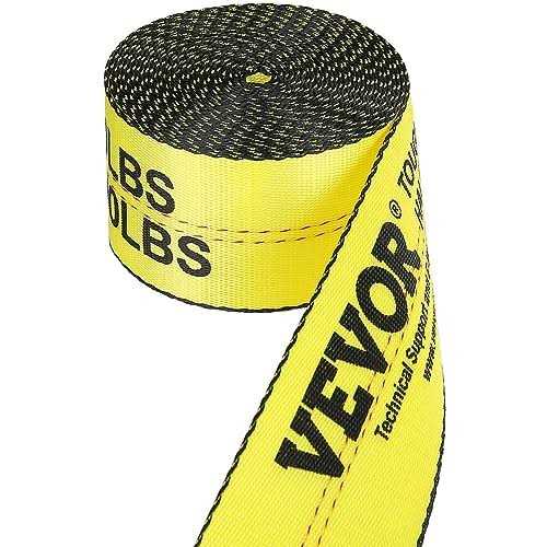 VEVOR Truck Straps 4 inchx30' Winch Straps with a Flat Hook Flatbed Tie Downs 15400lbs Load Capacity Flatbed Strap Cargo Control for Flatbeds - Image 5