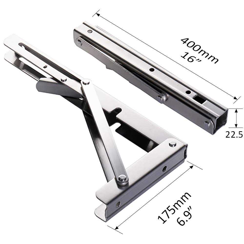 Storystore Folding Shelf Brackets Heavy Duty Stainless Steel Collapsible Shelf Bracket for Bench Table - Image 4