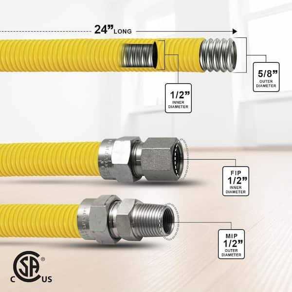 The Plumber's Choice Flexible Gas Connector Yellow Coated Stainless Steel Heater - Image 5