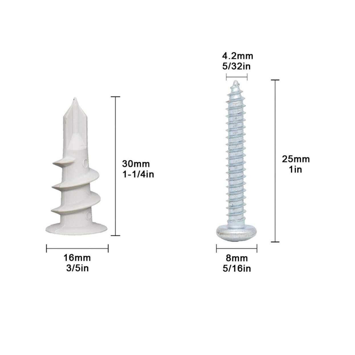 Self Drilling Drywall Plastic Anchors with Screws - Image 3