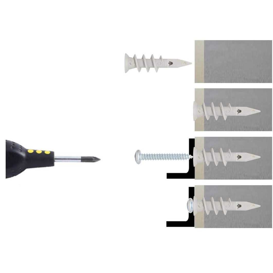 Self Drilling Drywall Plastic Anchors with Screws - Image 5