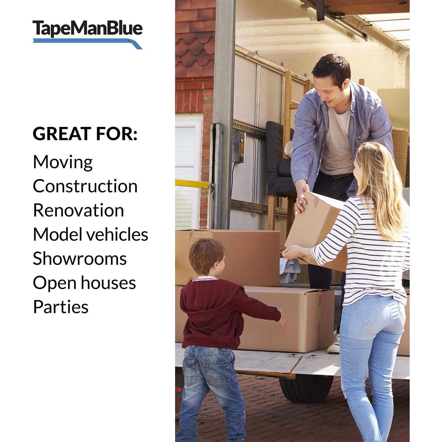 TapeManBlue Carpet Protection Film 200' Roll. Made in The USA! Easy Unwind, Clean Removal, Strong and Durable Carpet Protector - Image 4