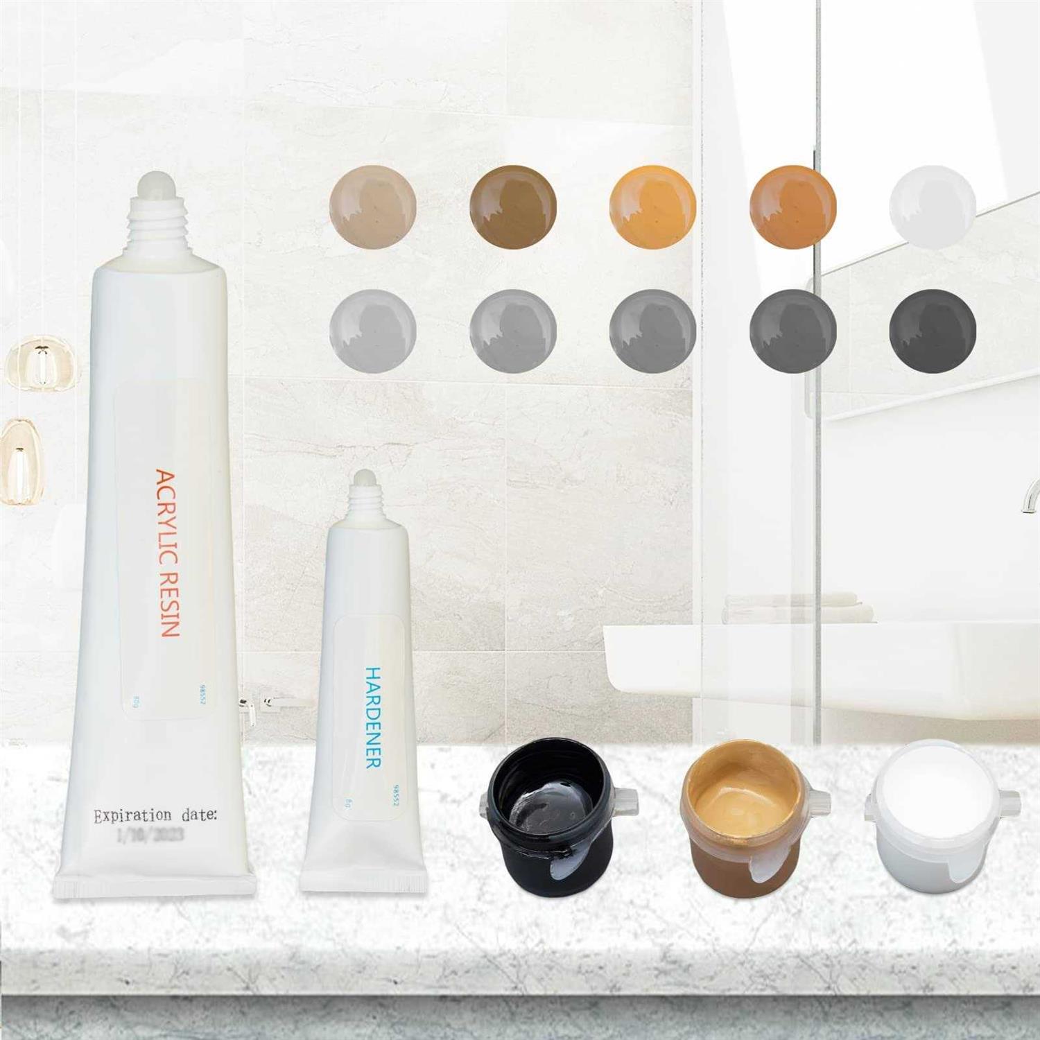 HomeTinker Marble Repair Kit & Granite Repair Kit, Corian Repair Kit for Marble Granite Quartz Corian Tiles and Stones