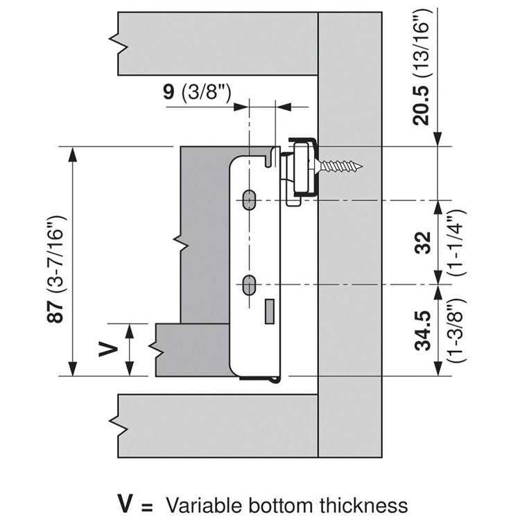 Blum 320M5500C15 Metabox 22 inch Long x 3-3/8 inch High Drawer Slide Set - Image 4