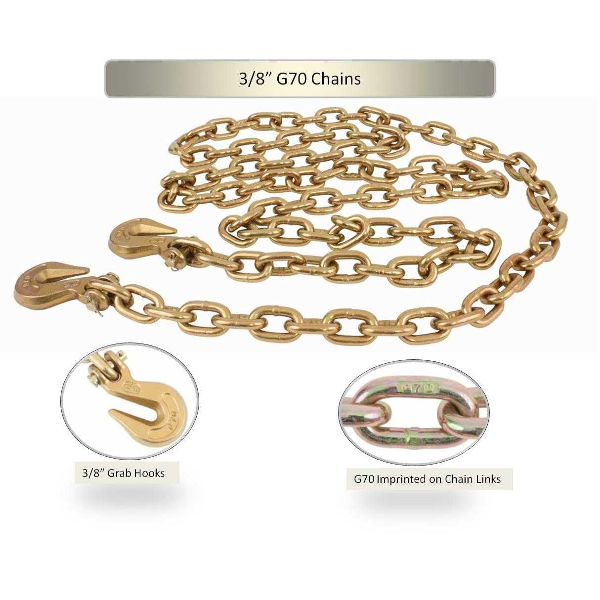 Mytee Products Grade 70 Binder Chain with Clevis Grab Hooks - Image 2