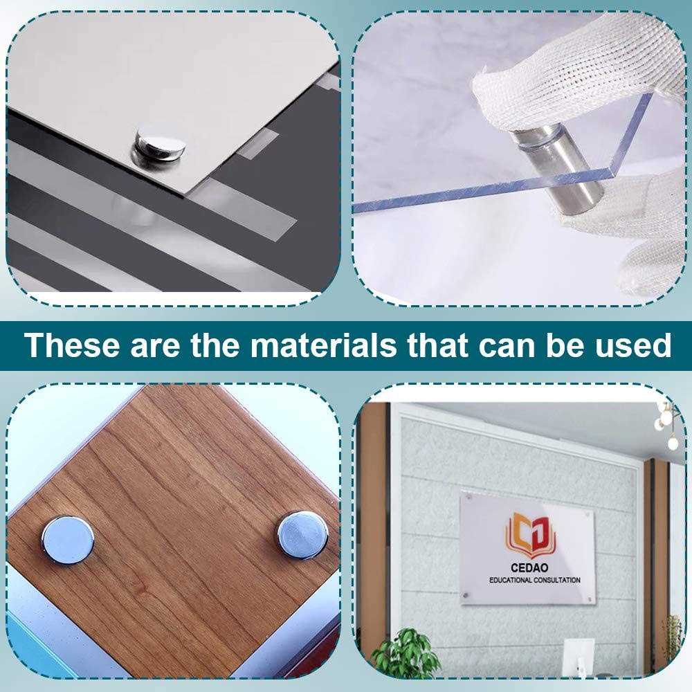 Stainless Steel Standoff Screws 20Pcs 1 x 1 Inch Wall Standoff Sign Holders Screws - Image 4