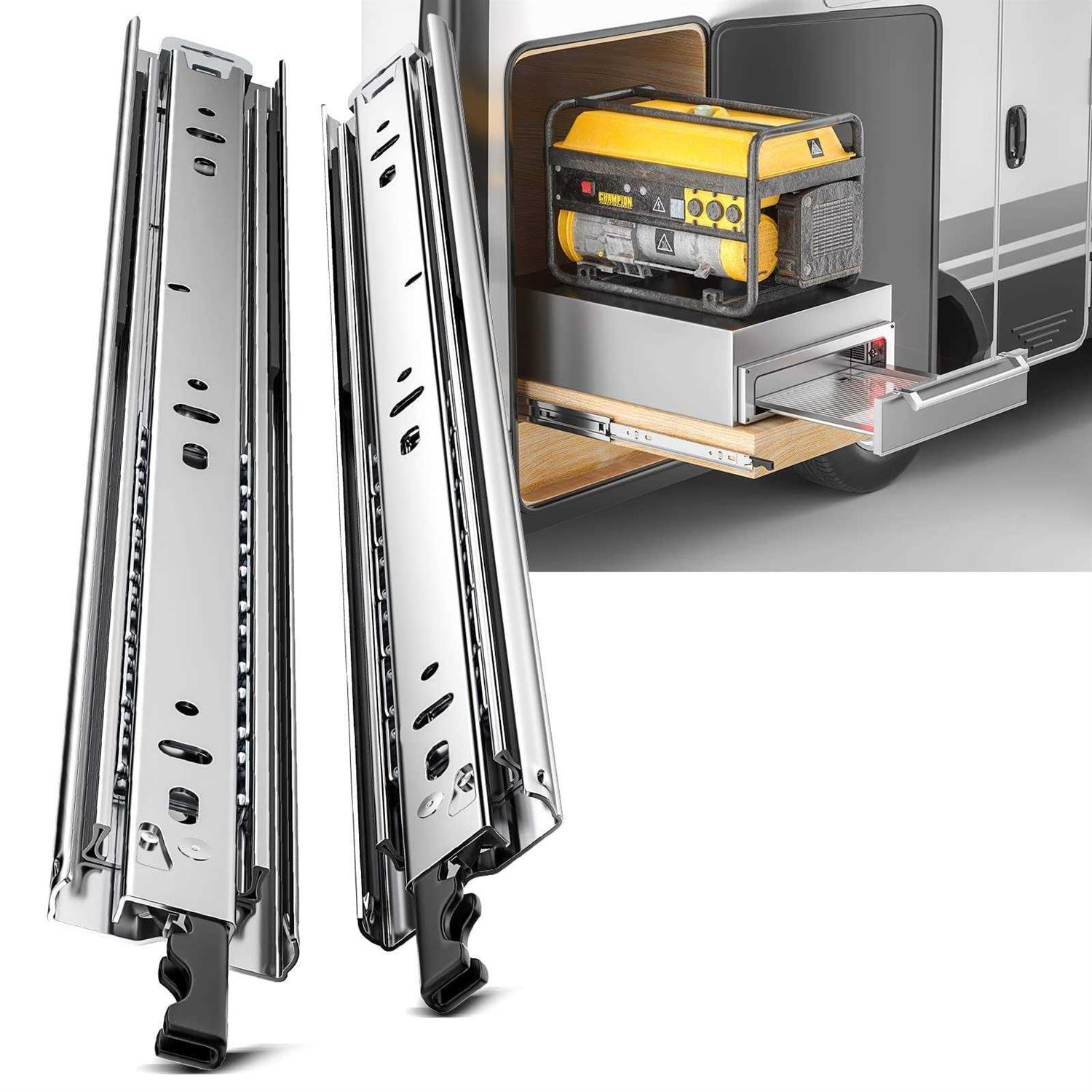 PHWALK 1 Pair Heavy Duty Drawer Slides Full Extension Ball Bearing Cabinet Telescoping Sliding Rails Tool Box Runners Tracks