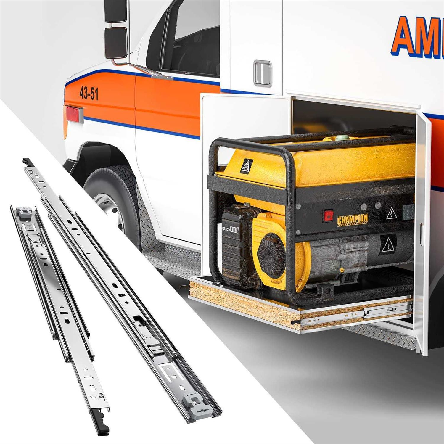 PHWALK 1 Pair Heavy Duty Drawer Slides Full Extension Ball Bearing Cabinet Telescoping Sliding Rails Tool Box Runners Tracks - Image 5