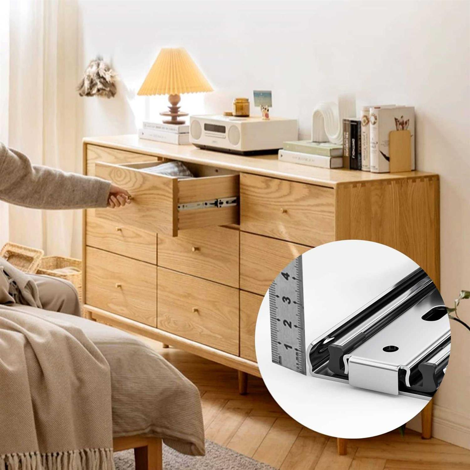 PHWALK 1 Pair Heavy Duty Drawer Slides Full Extension Ball Bearing Cabinet Telescoping Sliding Rails Tool Box Runners Tracks - Image 2