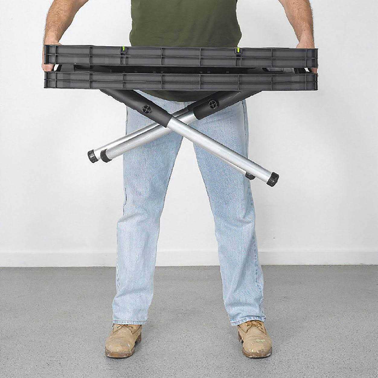 Keter Compact Portable Folding Garage Workbench Work Table with Clamps - Image 5