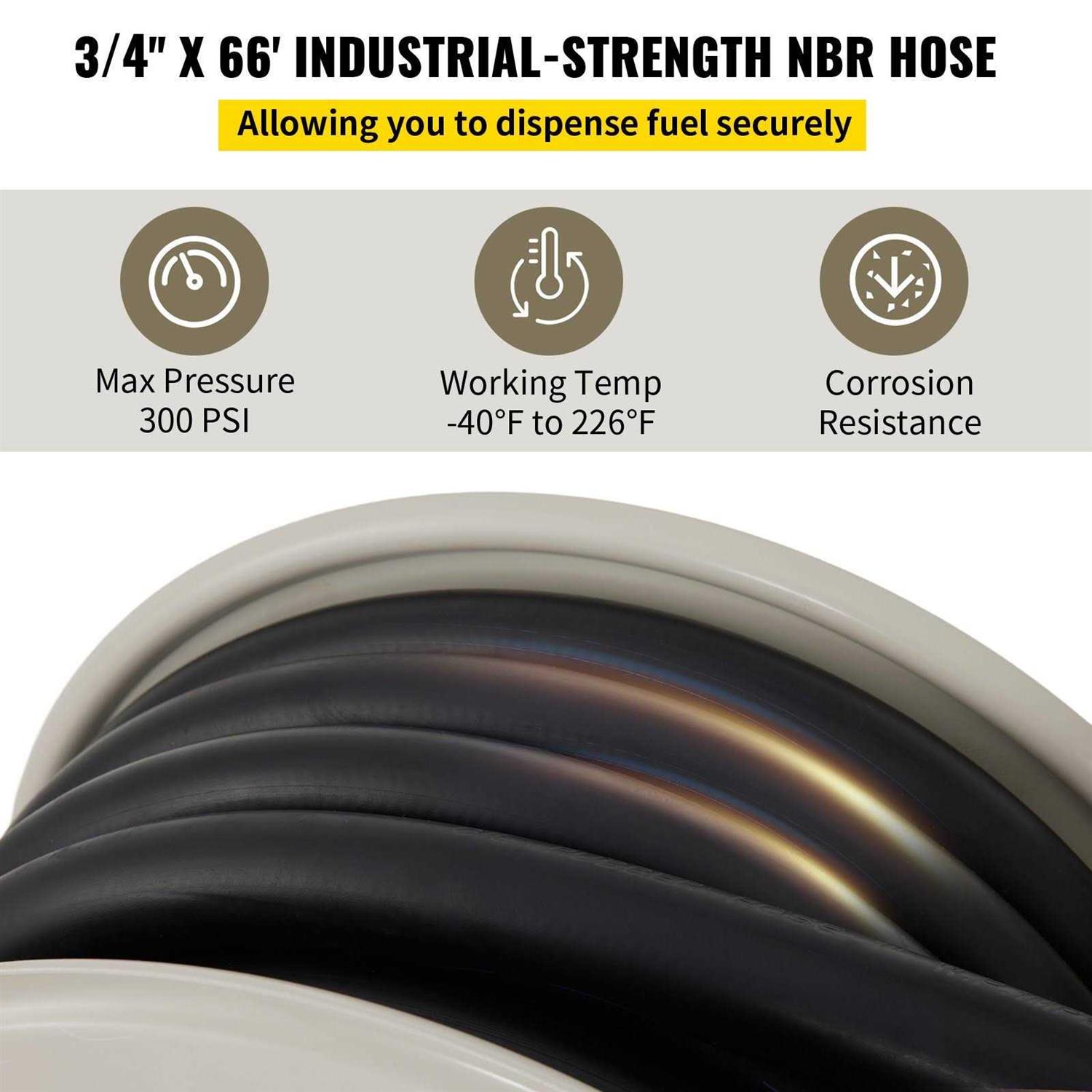 VEVOR Fuel Hose Reel Extra Long Retractable Diesel Hose Reel - Image 3