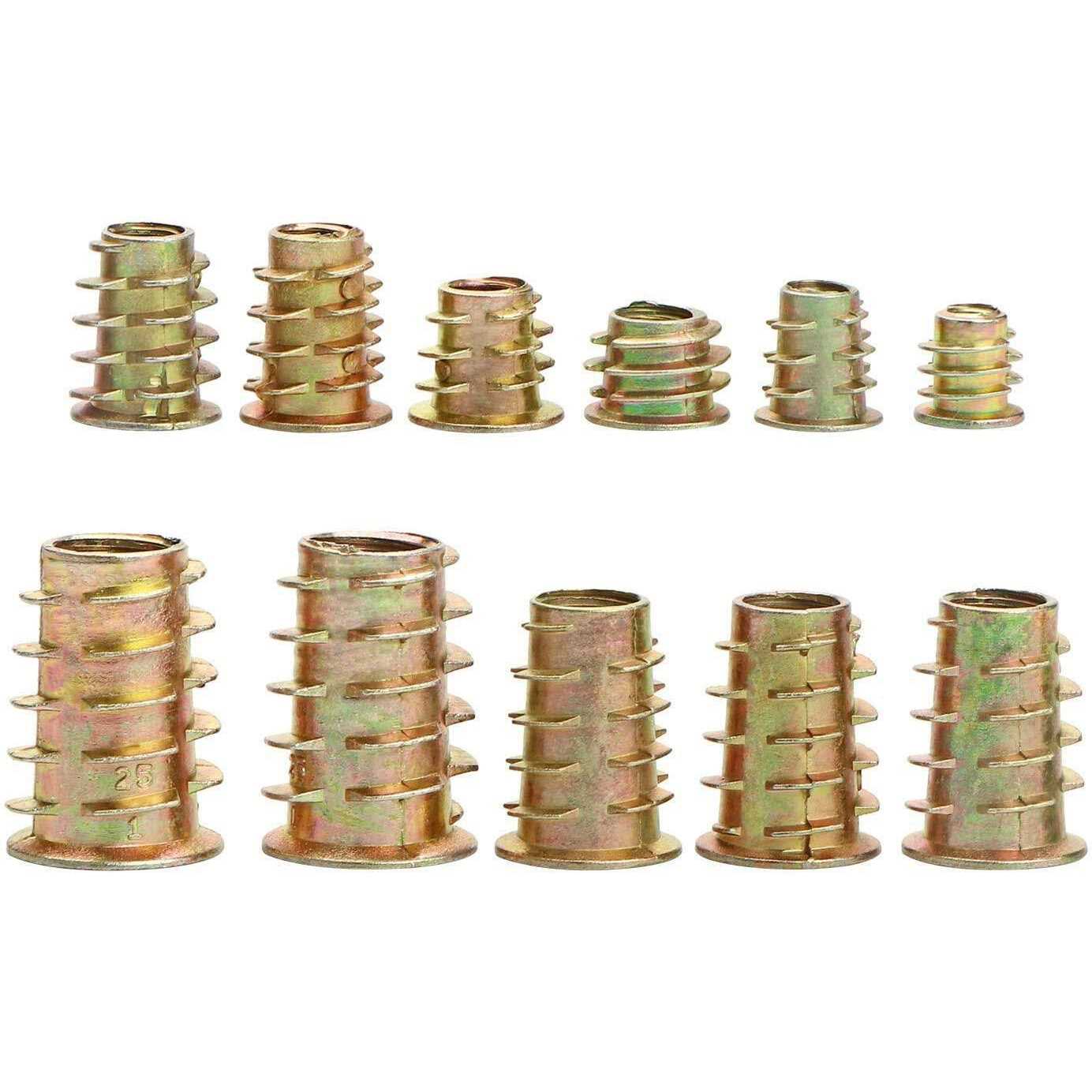 URLWALL 165PCS Threaded Inserts Nuts Wood Insert Assortment Tool Kit M4/M5/M6/M8 Furniture Screw in Nut Wood Inserts Metric Bolt Fastener Hex - Image 5