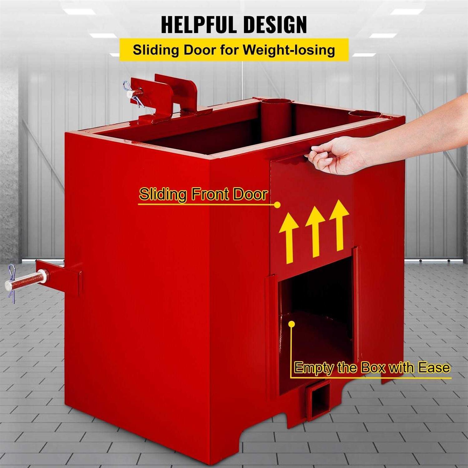 VEVOR 3 Point 800lbs Capacity Standard 2 inch Hitch Receiver Ballast Box YZXSD1L2YCRED0001V0 - Image 3