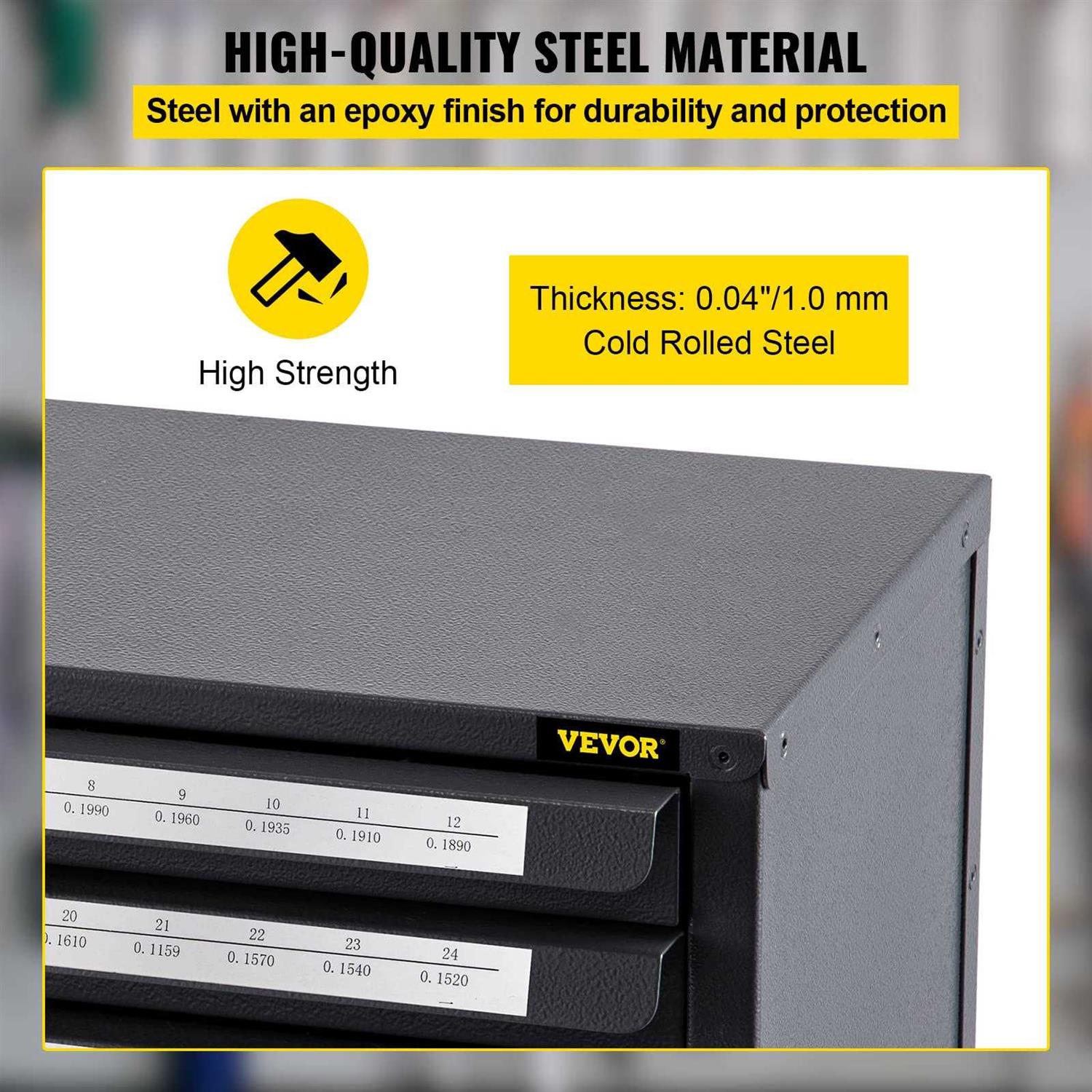 VEVOR Drill Bit Dispenser Cabinet Five-Drawer Drill Bit Dispenser - Image 3