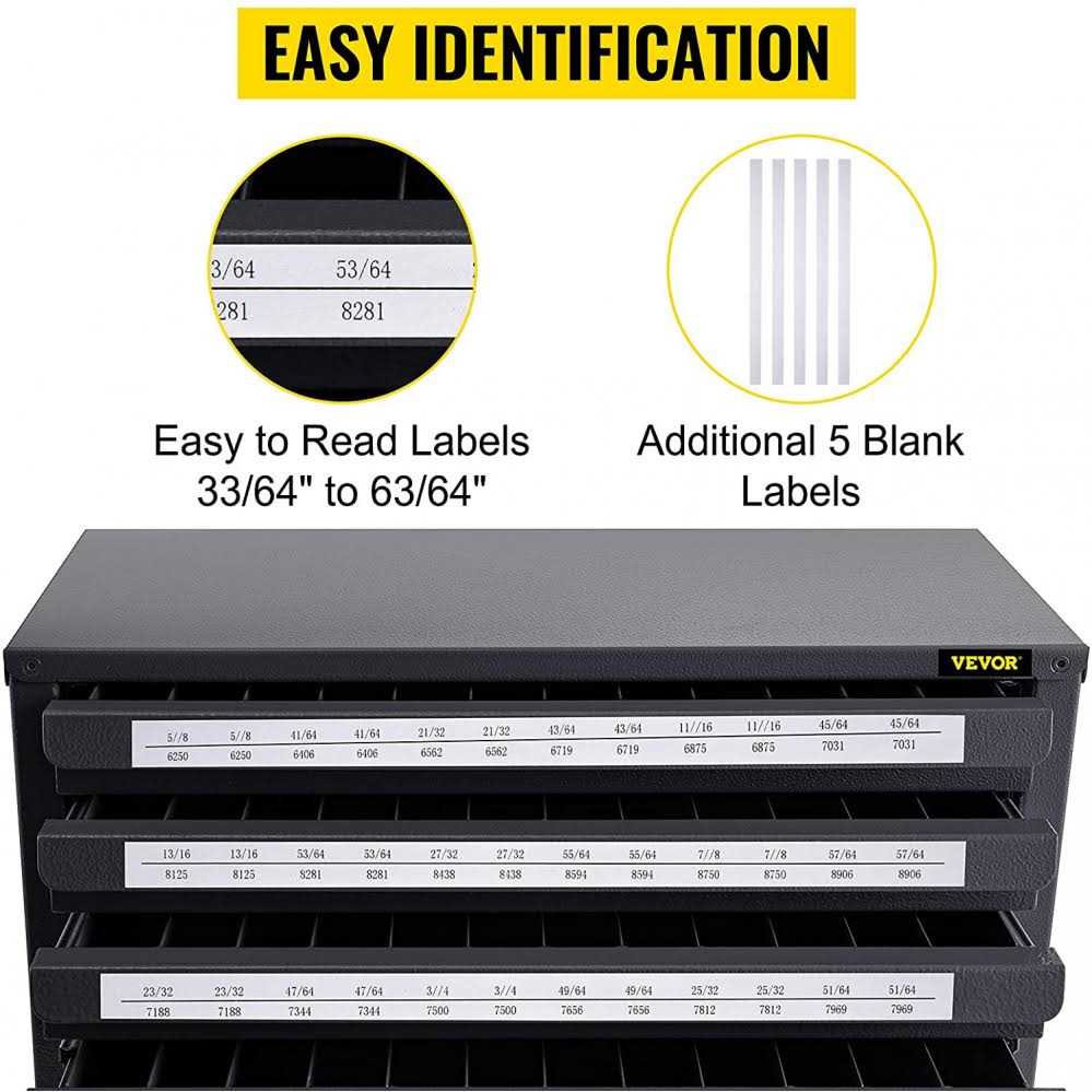 VEVOR Drill Bit Dispenser Cabinet Five-Drawer Drill Bit Dispenser - Image 5