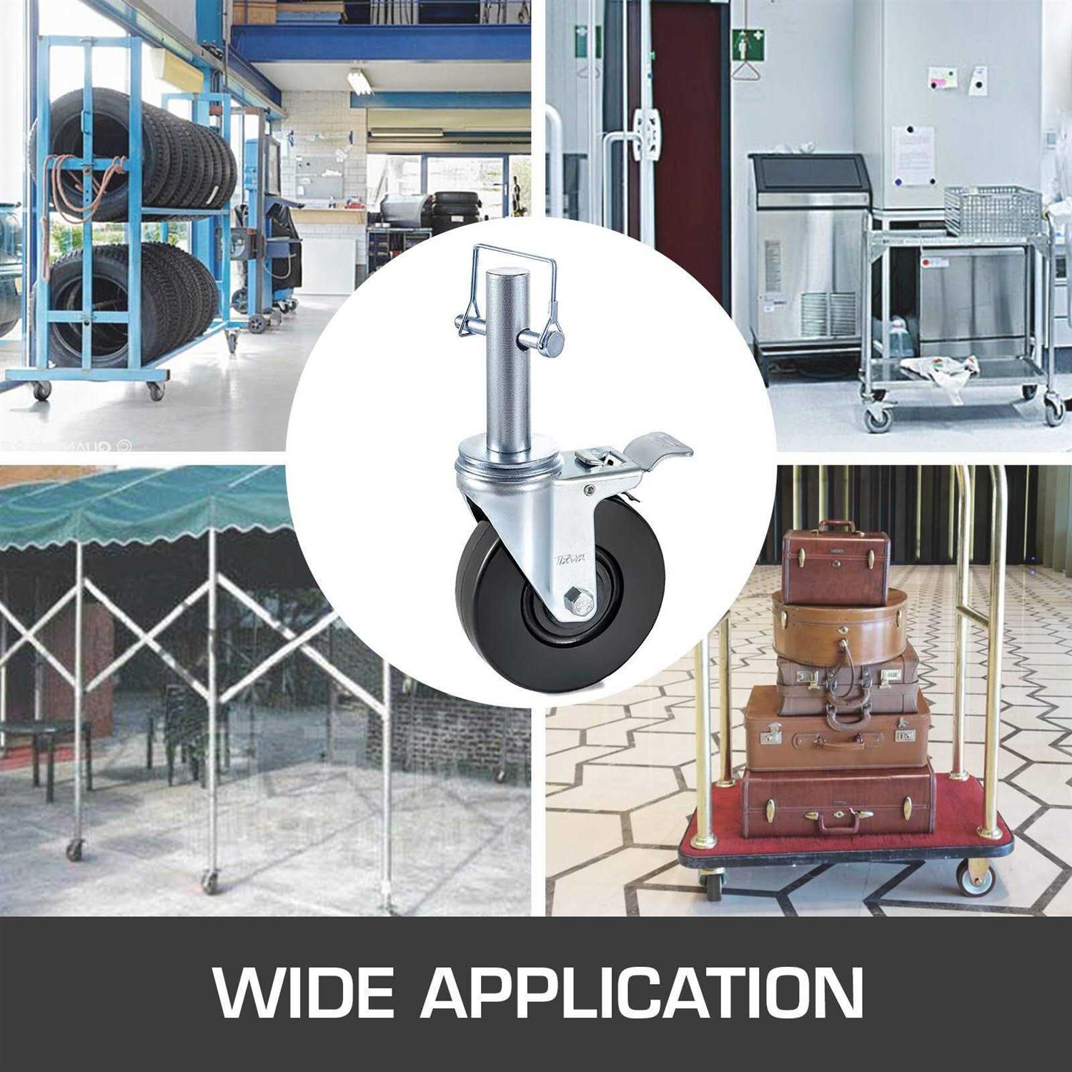 VEVOR 5 Scaffolding Swivel Caster with Dual Locking Stem JLTX13-5-4XJL32FGV0 - Image 3