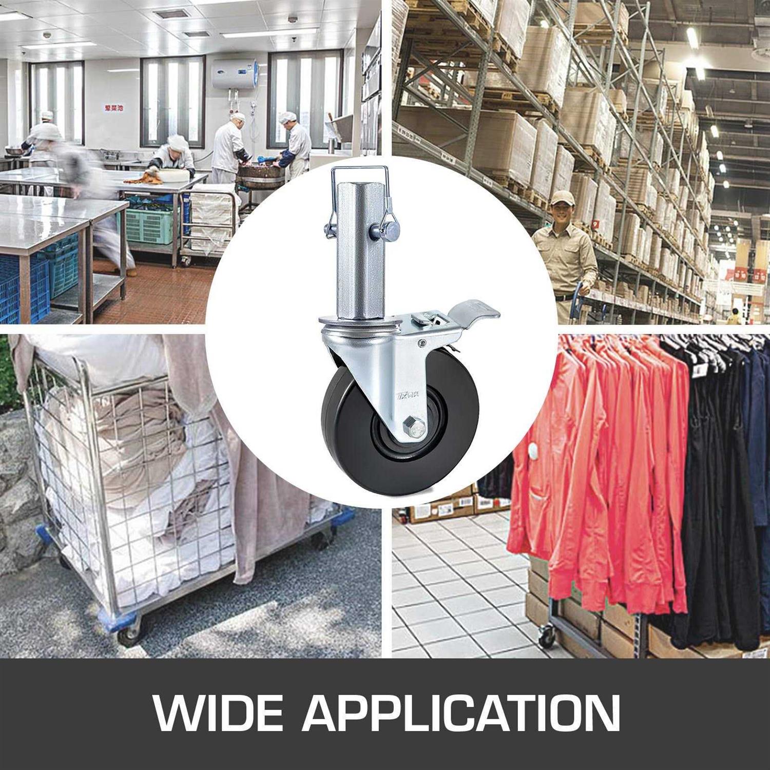 VEVOR 5 Scaffolding Swivel Caster with Dual Locking Stem JLTX13-5-4XJL32FGV0 - Image 3