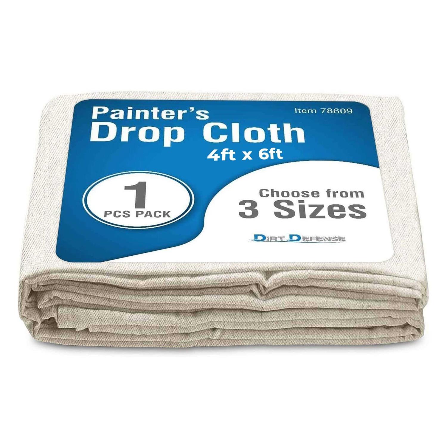 Dirt Defense Canvas Drop Cloth Cotton Tarp Large Canvas Tarp For Art Supplies, Drop Painting Supplies/paint Canvas Fabric and Furniture