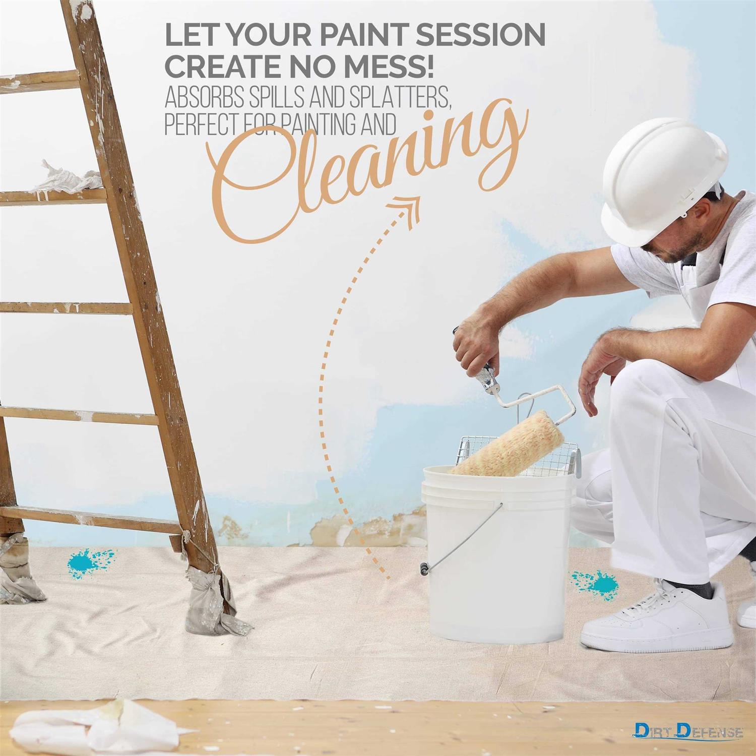 Dirt Defense Canvas Drop Cloth Cotton Tarp Large Canvas Tarp For Art Supplies, Drop Painting Supplies/paint Canvas Fabric and Furniture - Image 4