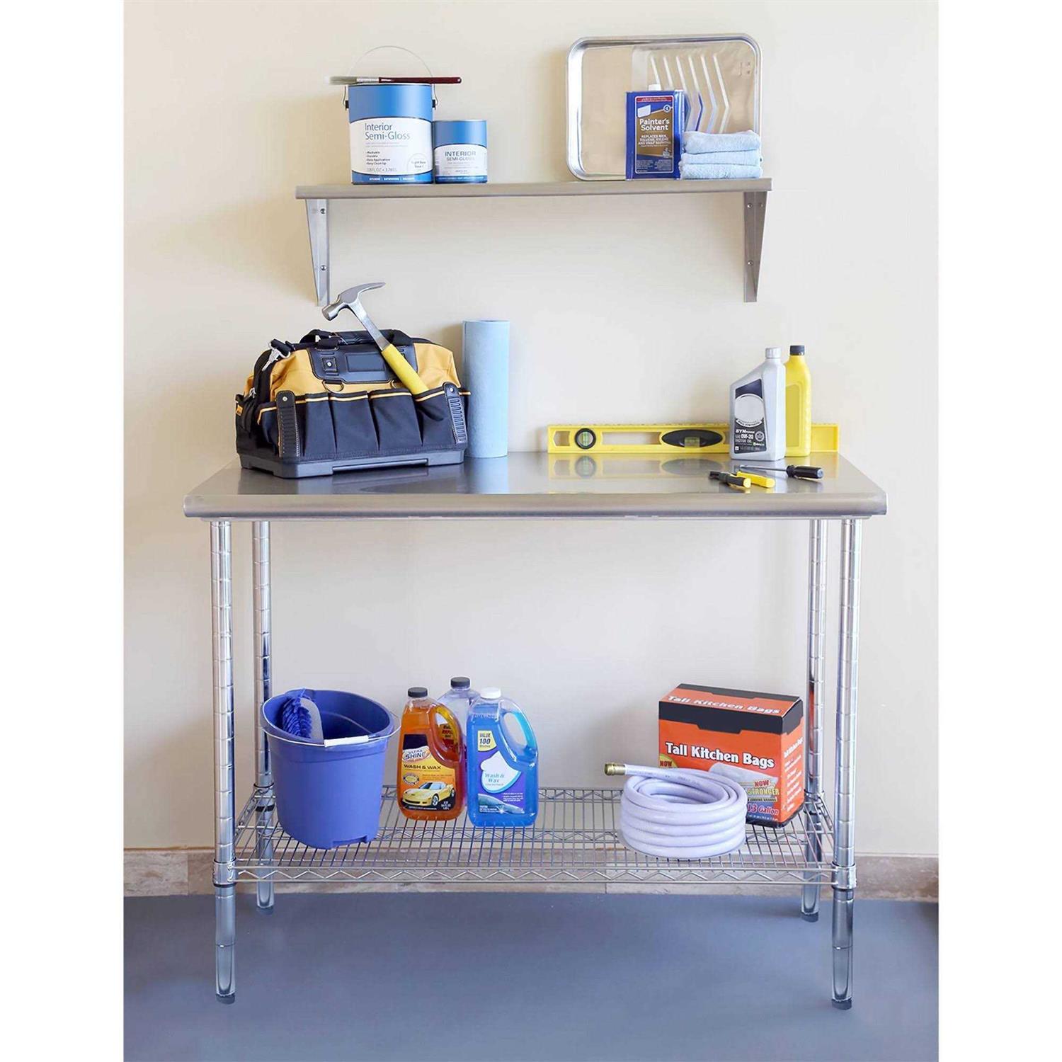 Seville Classics Stainless Steel Work Table - Image 4