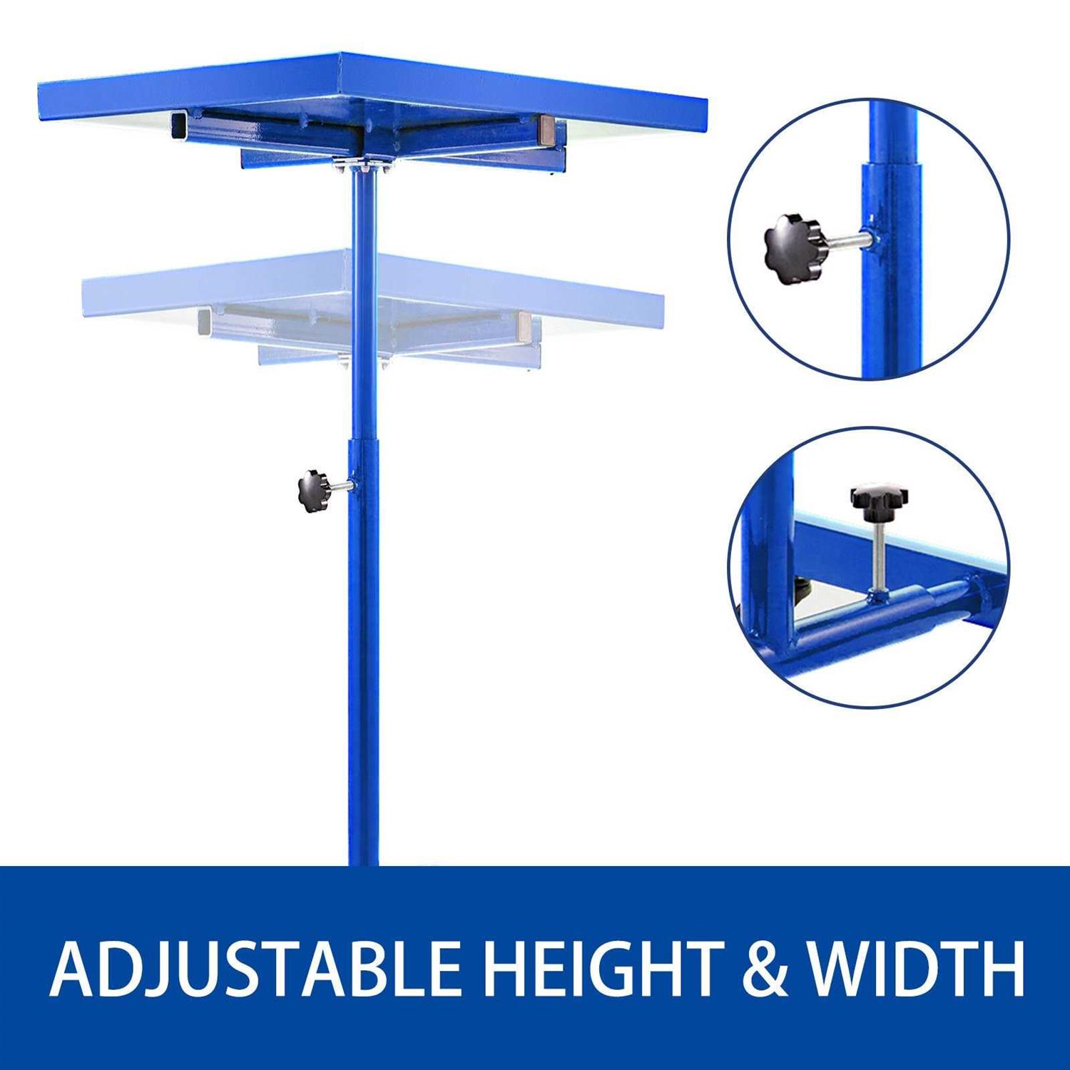 VEVOR Rolling Tool Table Tear Down Tray 220lbs Adjustable Height with Drawerin Blue YDGZTDCTLS0000001V0 - Image 4
