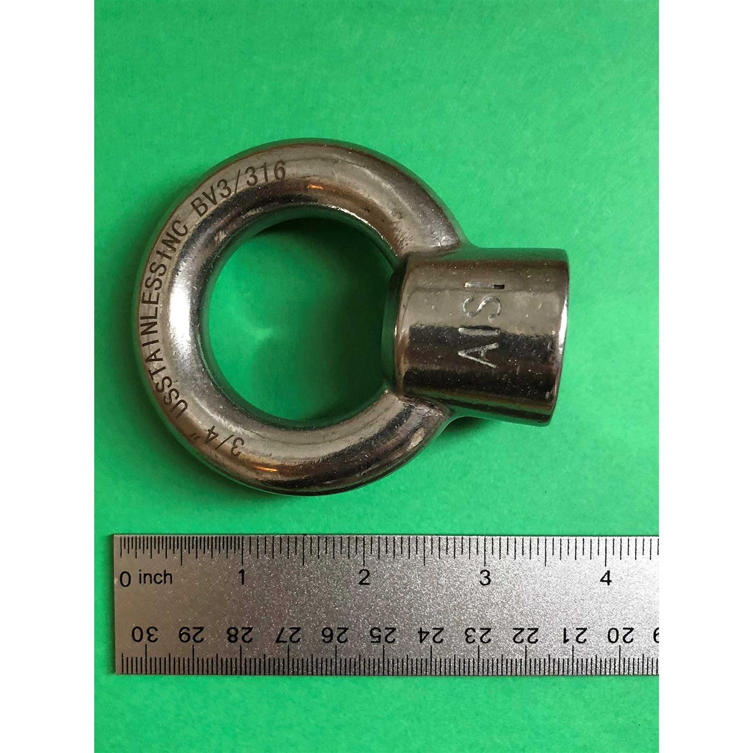 US Stainless Stainless Steel 316 Lifting Eye Nut UNC Marine Grade - Image 4