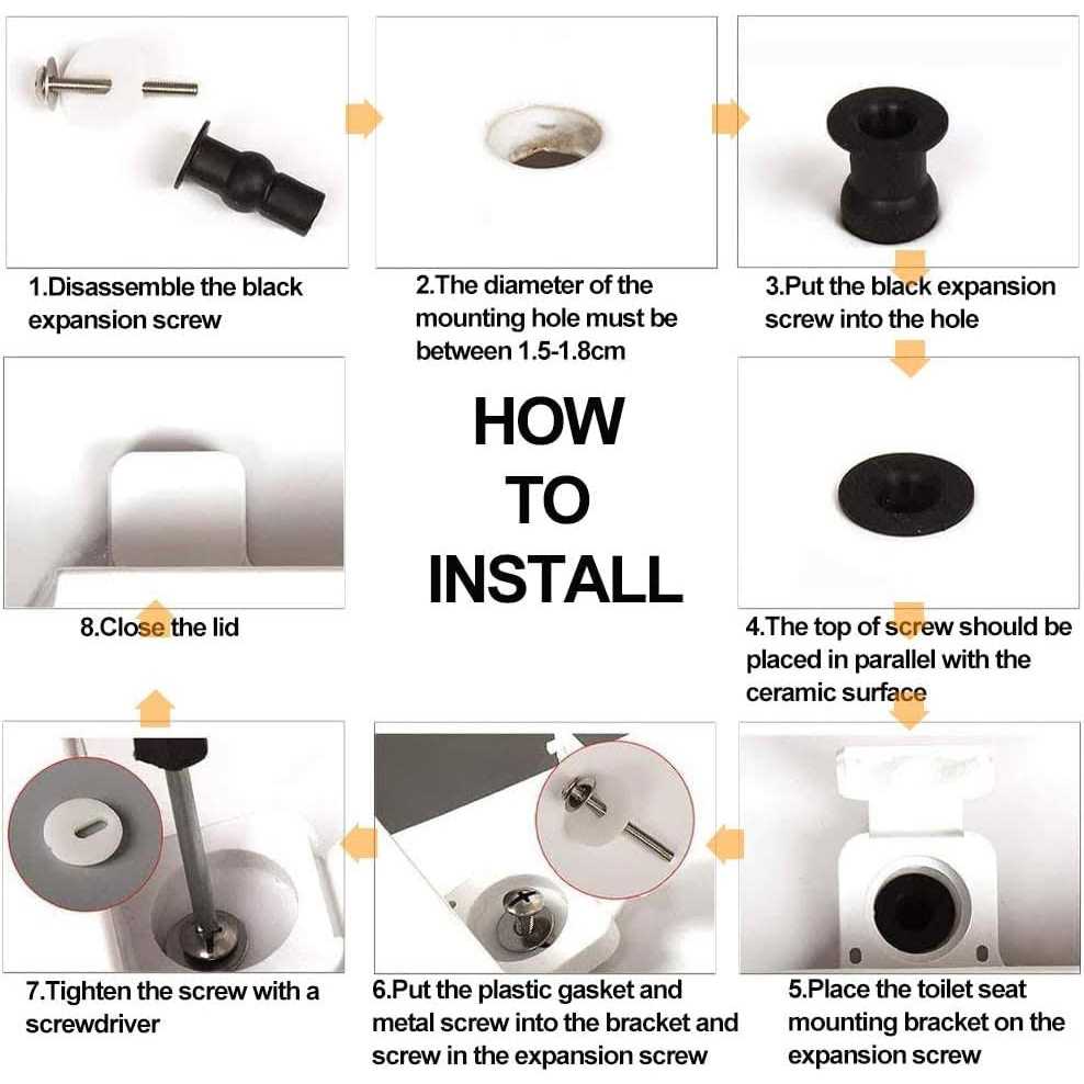 Toilet Seat Screws Toilet Seat Hinges Bolt Expanding Rubber Top Nuts Screw Fixings Fix WC Blind Hole Fittings - Image 3