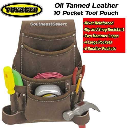 Voyager 10 Pocket Oil Tanned Leather Tool Pouch - Image 3