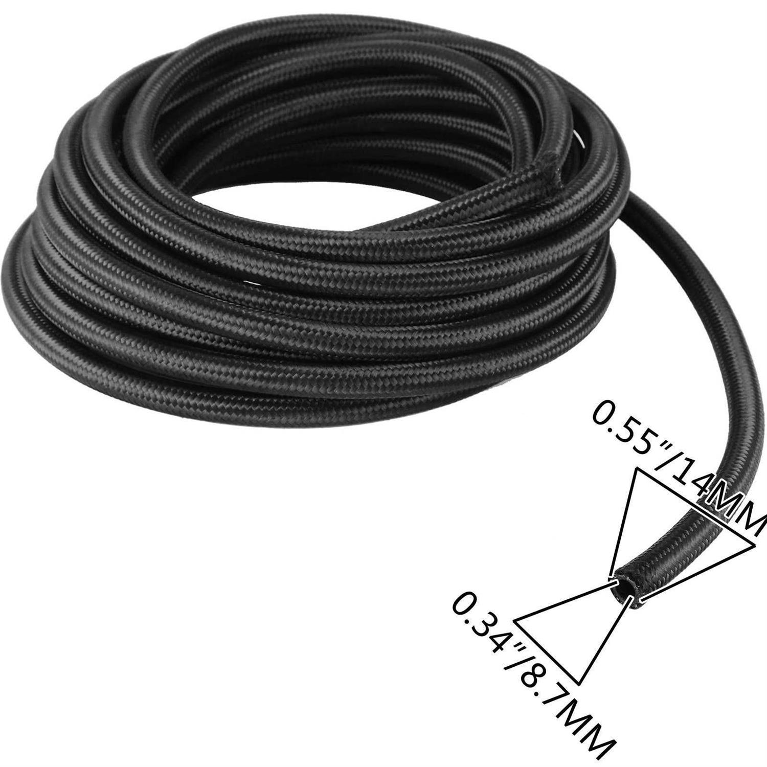 VEVOR AN6 Nylon Stainless Steel Braided Fuel Hose Fuel Adapter Kit Oil Line 32.8ft AN6YGTJ0000000001V0 - Image 3