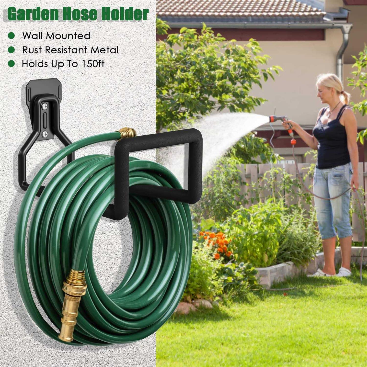 SMARYONG Hose Holder Wall Mount Metal Garden Heavy Duty Water - Image 4