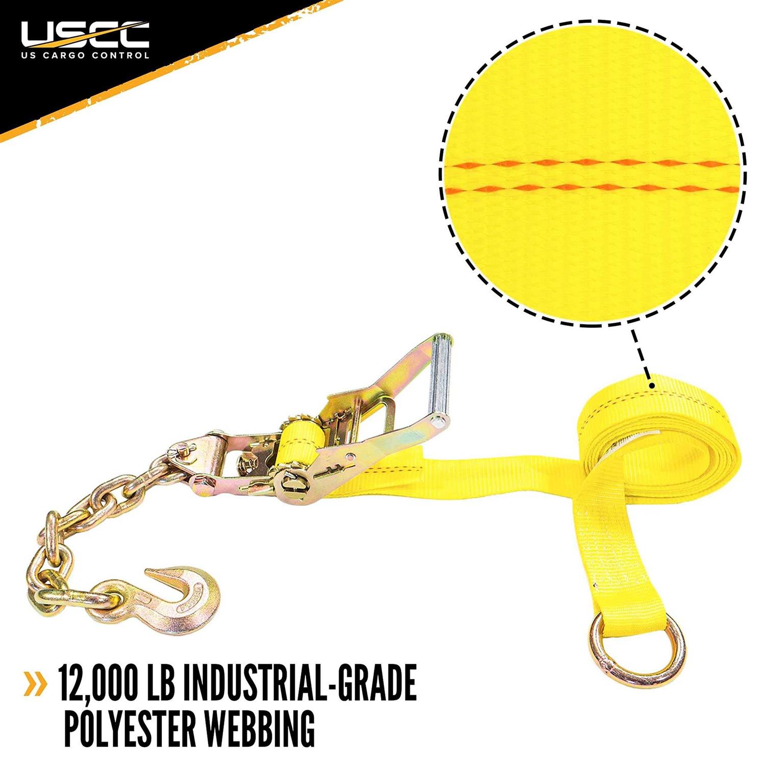 Us Cargo Control Side Mount Wheel Net with Ratchet and Chain Extension - Image 4